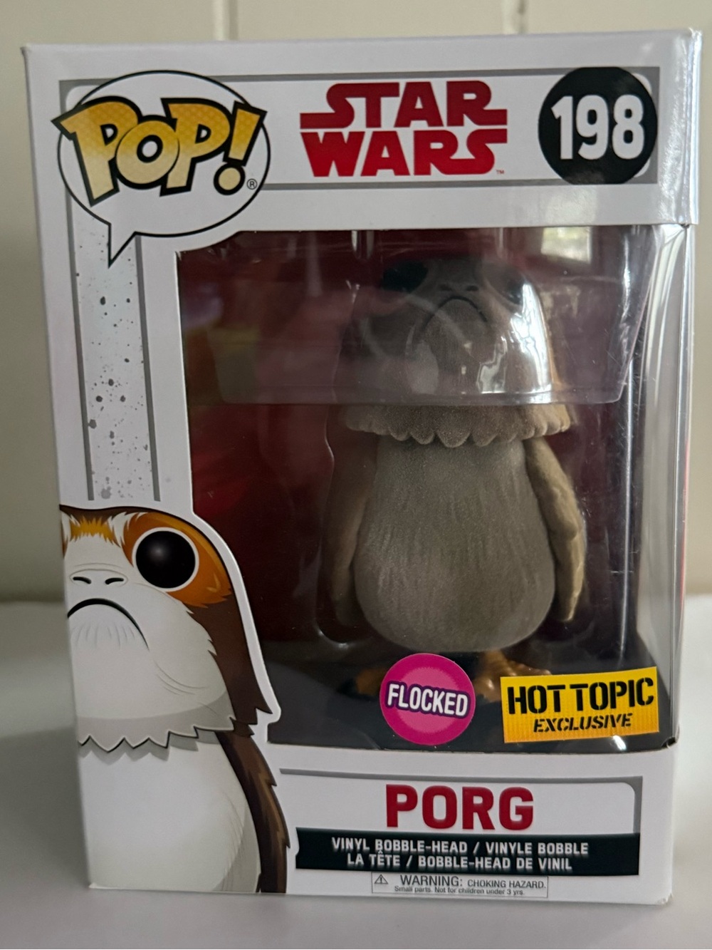 Funko Pop! Star Wars Porg Flocked Vinyl Figure - Brown, White, Black